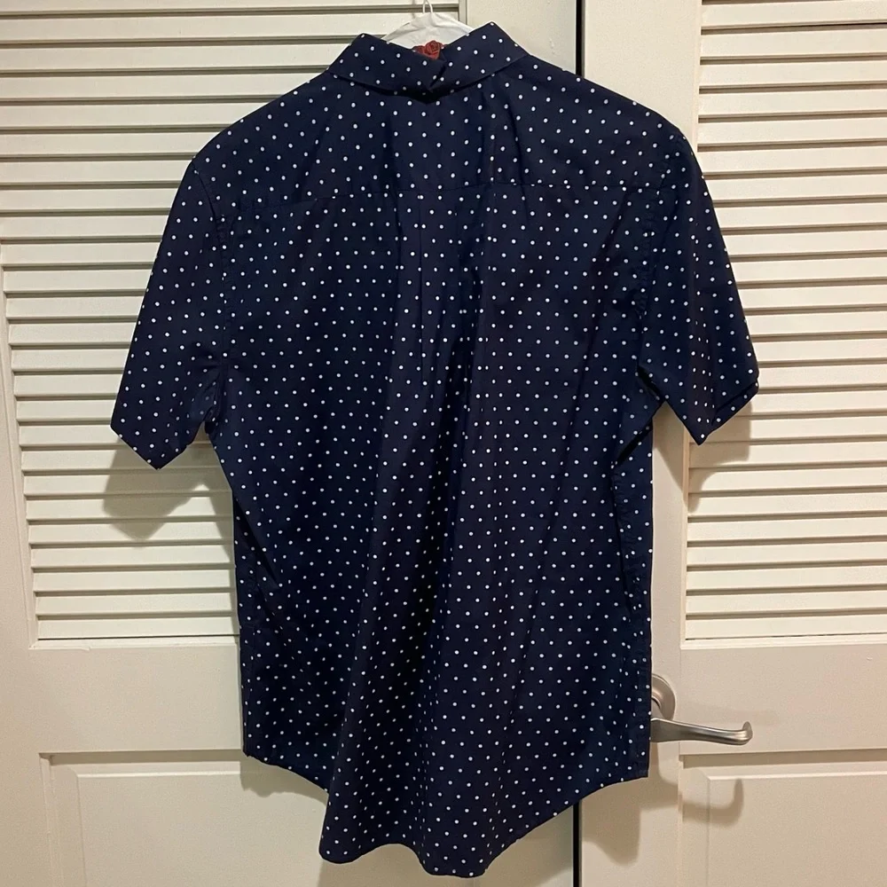 Mens M, OBEY Blue Polka Dot Button Down SS - Picture 4 of 4